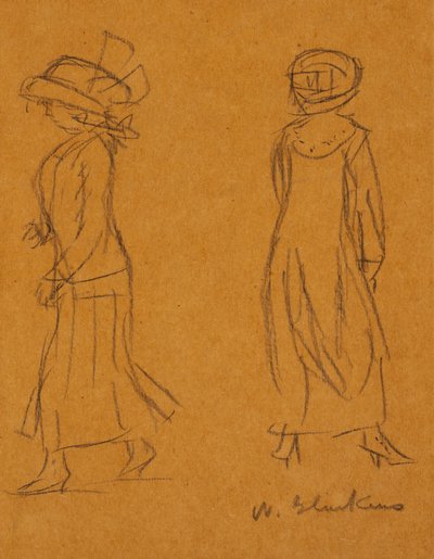 Two Women Walking Away from Each Other by William James Glackens